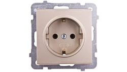 SONATA Gniazdo pojedyncze z/u Schuko szampański złoty GP-1RS/m/39