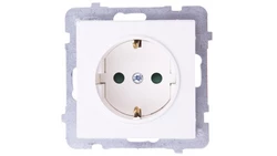 SONATA Gniazdo pojedyncze z/u Schuko z przesłonami ecru GP-1RSP/m/27
