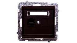 SONATA Gniazdo komputerowe pojedyncze RJ45 kat.5e czekoladowy metalik KRONE GPK-1R/K/m/40