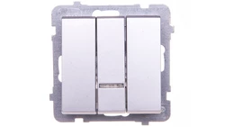 SONATA Łącznik potrójny z podświetleniem srebro mat ŁP-13RS/m/38