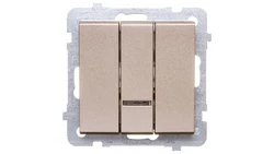 SONATA Łącznik potrójny z podświetleniem szampański złoty ŁP-13RS/m/39