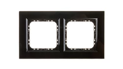 SONATA Ramka podwójna czarne szkło / czarna R-2RGC/32/25