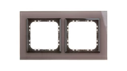 SONATA Ramka podwójna szare szkło / czarna R-2RGC/41/25