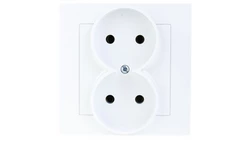 AS Gniazdo podwójne b/u białe GP-2G/00