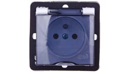 IMPRESJA Gniazdo bryzgoszczelne z/u IP44 klapka przezroczysta białe GPH-1YZ/m/00/d