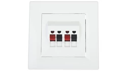 Gniazdo głośnikowe Asfora podwójne białe z ramką EPH5700121