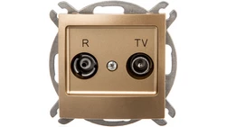 IMPRESJA Gniazdo antenowe RTV zakończeniowe 10dB złoty metalik GPA-10YPZ/m/28