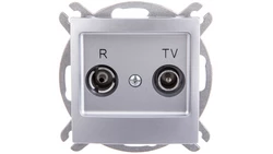 IMPRESJA Gniazdo antenowe RTV przelotowe 14dB srebrne GPA-14YP/m/18