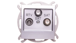 IMPRESJA Gniazdo antenowe RTV-SAT-SAT srebrne GPA-Y2S/m/18