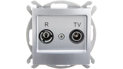 IMPRESJA Gniazdo antenowe RTV przelotowe 16dB srebrne GPA-16YP/m/18