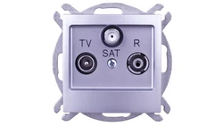 IMPRESJA Gniazdo antenowe RTV-SAT przelotowe srebrne GPA-YSP/m/18