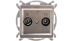 SONATA Gniazdo antenowe RTV przelotowe 14dB czarny metalik GPA-14RP/m/33