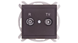 SONATA Gniazdo antenowe RTV przelotowe 14dB czekoladowy metalik GPA-14RP/m/40