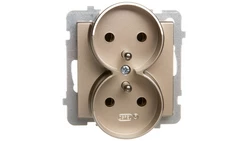 SONATA Gniazdo podwójne z/u szampański złoty GP-2RRZ/m/39