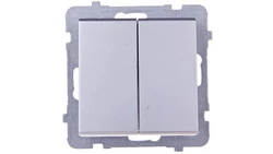 SONATA Łącznik schodowy podwójny srebro mat ŁP-10R/m/38