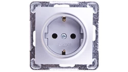 IMPRESJA Gniazdo pojedyncze z/u Schuko srebrne GP-1YS/m/18