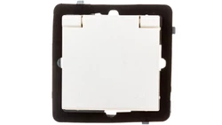 SONATA Gniazdo bryzgoszczelne z/u IP44 klapka ecru GPH-1RZ/m/27/w