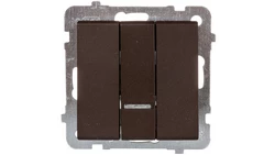 SONATA Łącznik potrójny z podświetleniem czekoladowy metalik ŁP-13RS/m/40
