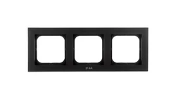 SONATA Ramka potrójna do łączników IP44 czarny metalik RH-3R/33