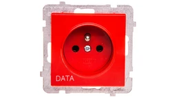 SONATA Gniazdo pojedyncze z/u DATA czerwone GP-1RZD/m/00