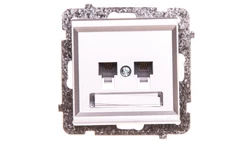 SONATA Gniazdo telefoniczne podwójne RJ11 niezależne srebro mat GPT-2RN/m/38