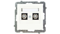 AS Gniazdo antenowe podwójne typu F ecru GPA-2GF/m/27