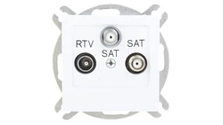 AS Gniazdo antenowe RTV-SAT-SAT białe GPA-G2S/m/00