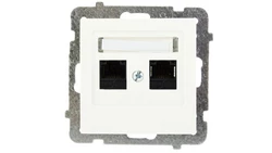 AS Gniazdo komputerowe podwójne RJ45 kat.5e MMC ecru GPK-2G/K/m/27