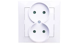 IMPRESJA Gniazdo podwójne b/u z przesłonami białe GP-2YP/00