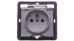 IMPRESJA Gniazdo bryzgoszczelne z/u IP44 z przesłonami klapka przezroczysta ecrue GPH-1YZP/m/27/d