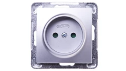 IMPRESJA Gniazdo pojedyncze b/u z przesłonami srebrne GP-1YP/m/18