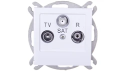 AS Gniazdo antenowe RTV-SAT przelotowe białe GPA-GSP/m/00