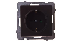 SONATA Gniazdo pojedyncze z/u Schuko z przesłonami czekoladowy metalik GP-1RSP/m/40