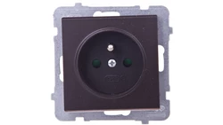 SONATA Gniazdo pojedyncze z/u z przesłonami czekoladowy metalik GP-1RZP/m/40