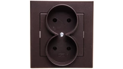 SONATA Gniazdo podwójne b/u czekoladowy metalik GP-2R/40