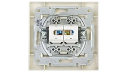 Gniazdo komputerowe Asfora podwójne 2x45RJ kat.6 kremowe z ramką EPH4800123