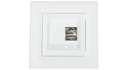 Gniazdo komputerowe Asfora pojedyncze RJ45 kat.5e ekranowane białe z ramką EPH5000121