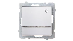 SONATA Przycisk /dzwonek/ z podświetleniem srebrny mat ŁP-6RS/m/38