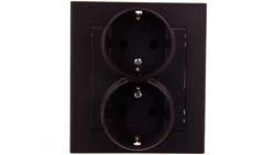 SONATA Gniazdo podwójne z/u Schuko czekoladowy metalik GP-2RS/40