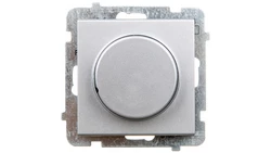 SONATA Ściemniacz przyciskowo-obrotowy /żarowy i halogenowy/ srebro mat ŁP-8R/m/38