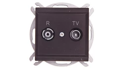 SONATA Gniazdo antenowe RTV przelotowe 10dB czekoladowy metalik GPA-10RP/m/40