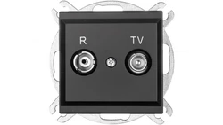 SONATA Gniazdo antenowe RTV zakończeniowe 10dB czarny metalik GPA-10RPZ/m/33