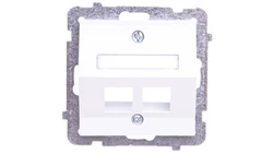 AS Obudowa gniazda komputerowego podwójnego skośna biała GPK-2GS/p/00