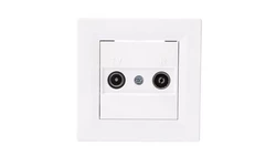 Gniazdo antenowe Asfora RTV końcowe 1dB białe z ramką EPH3300121