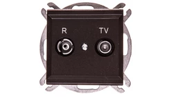 SONATA Gniazdo antenowe RTV przelotowe 16dB czekoladowy metalik GPA-16RP/m/40