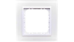 SONATA Ramka pojedyncza białe szkło / biała R-1RGC/31/00