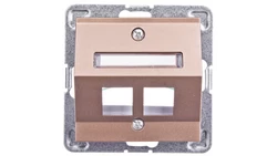 IMPRESJA Obudowa gniazda komputerowego podwójnego skośna złoty metalik GPK-2YS/p/28