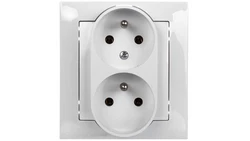 IMPRESJA Gniazdo podwójne z/u z niezamiennością faz białe GP-2YC/00