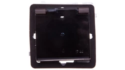 SONATA Gniazdo bryzgoszczelne z/u Schuko IP44 z przesłonami klapka przezroczysta czekoladowy metalikGPH-1RSP/m/40/d