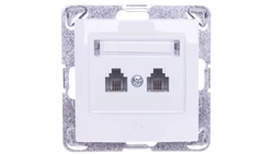 IMPRESJA Gniazdo telefoniczne podwójne RJ11 równoległe białe GPT-2YR/m/00